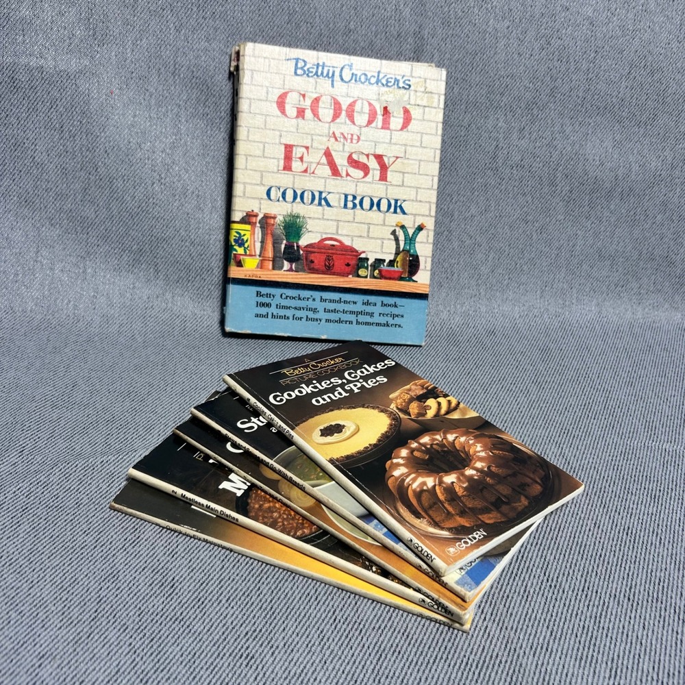 Betty Crocker Vintage‎ Good and Easy Cook Book and 5 Picture Booklets Lot Multi